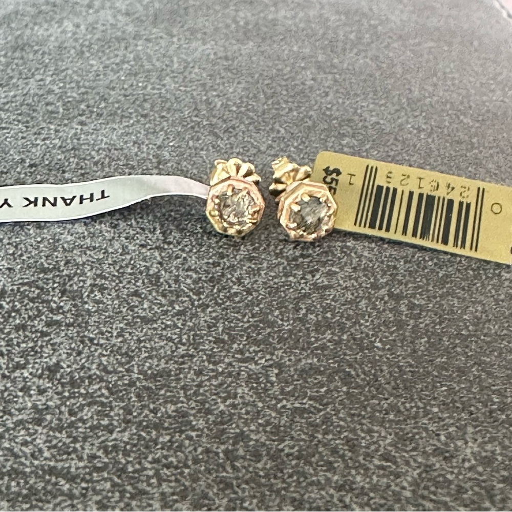 14ct Gold Tourmaline Quartz Stud Earrings